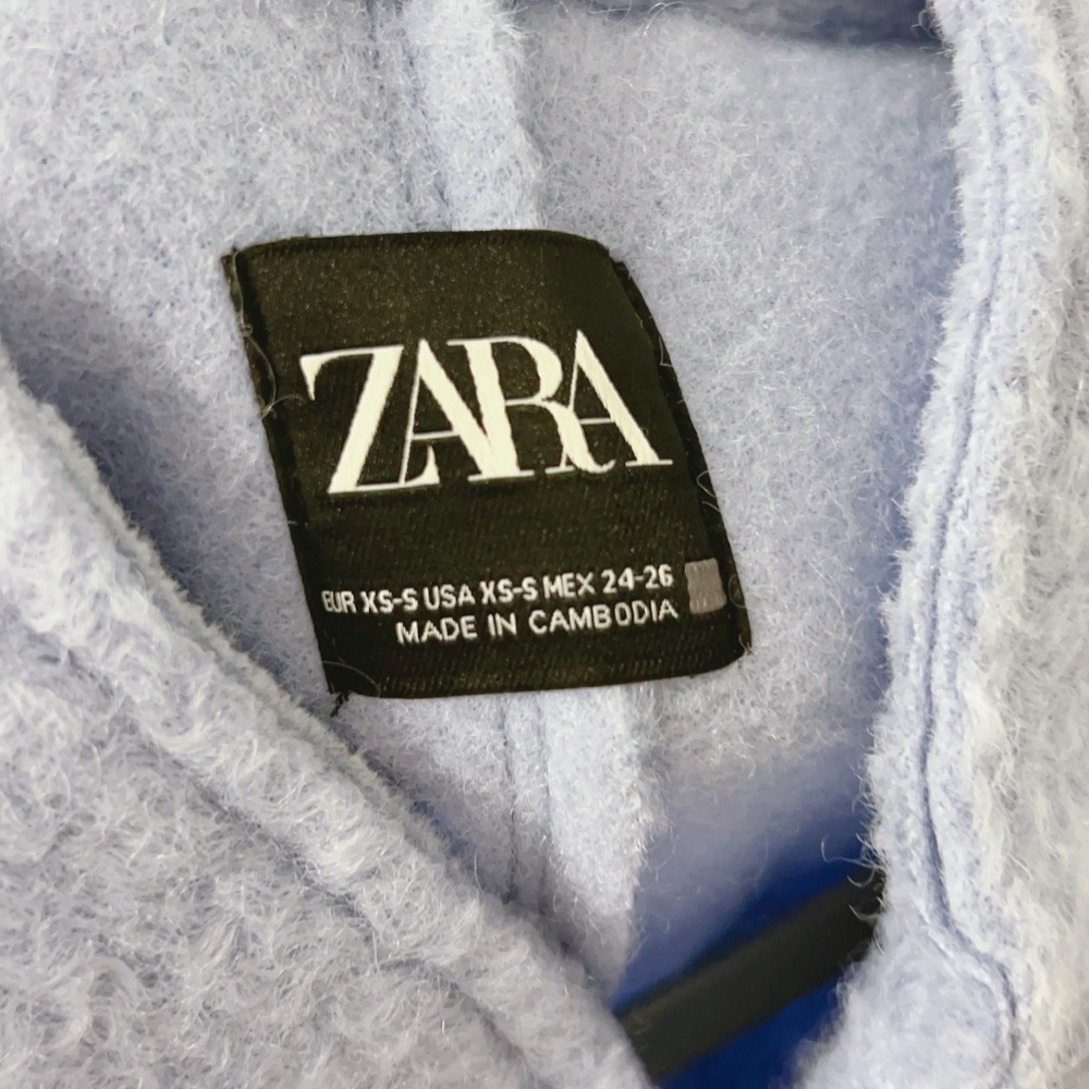 Zara Blue Textured Jacket - Picture 3 of 3